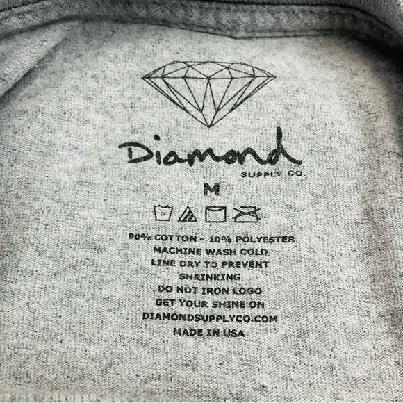 Diamond Supply Co. Women’s Medium ’Diamond Life’ Gray Long Sleeve Tee Shirt - Picture 9 of 9